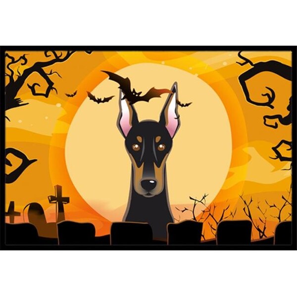 Carolines Treasures BB1803JMAT Halloween Doberman Indoor & Outdoor Mat; 24 x 36 in. BB1803JMAT - main